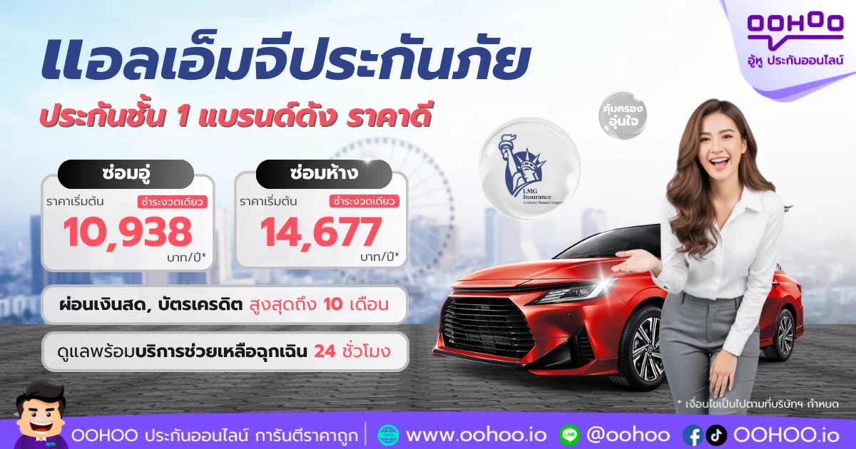 ประกันรถยนต์ชั้น 1 จากแอลเอ็มจีประกันภัย ราคาดี คุ้มครองครบ