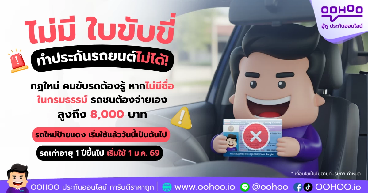 คปภ. ประกาศเกณฑ์ใหม่ 2568! ทำประกันรถยนต์ต้องระบุชื่อคนขับทุกคัน เริ่มแล้ววันนี้