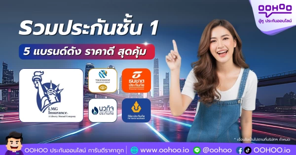 รวม 5 แบรนด์ดัง ประกันรถยนต์ชั้น 1 ราคาดี สุดคุ้ม